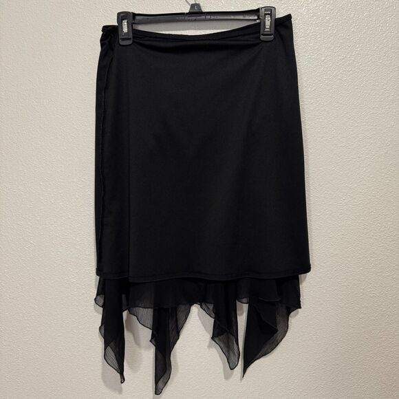 A. Beyer Vintage Y2K  Women Black Drape Goth Handkerchief Hem Skirt Medium USA - Picture 15 of 15